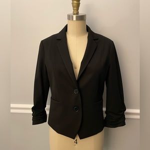 EXPRESS | Women’s Black and Ruched Sleeve Blazer Size 4
